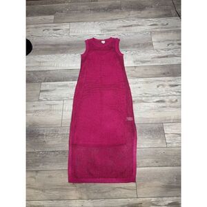 A New Day Women's Fuchsia Openwork Midi Tank Dress Size S
